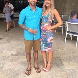 Floral 2 piece crop top/ skirt set